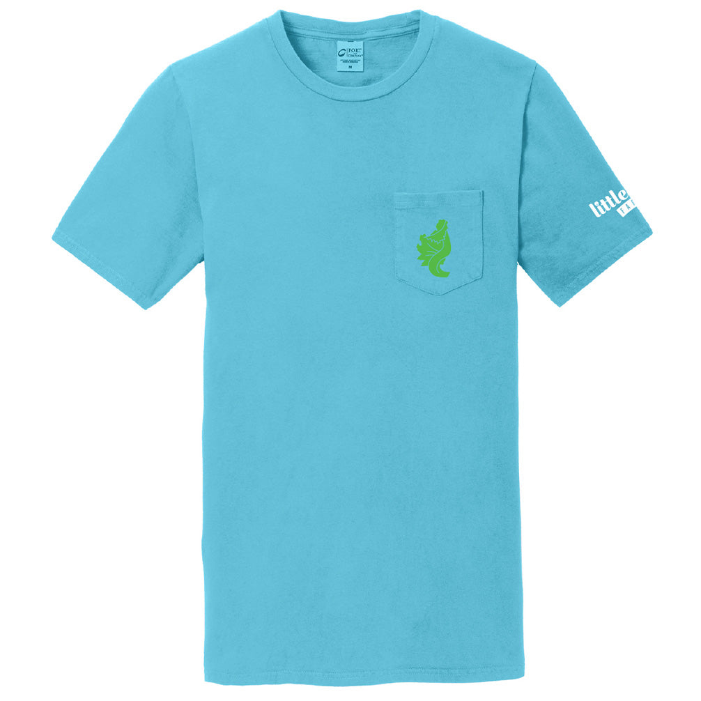 Green Leaf Pocket Tee - Blue